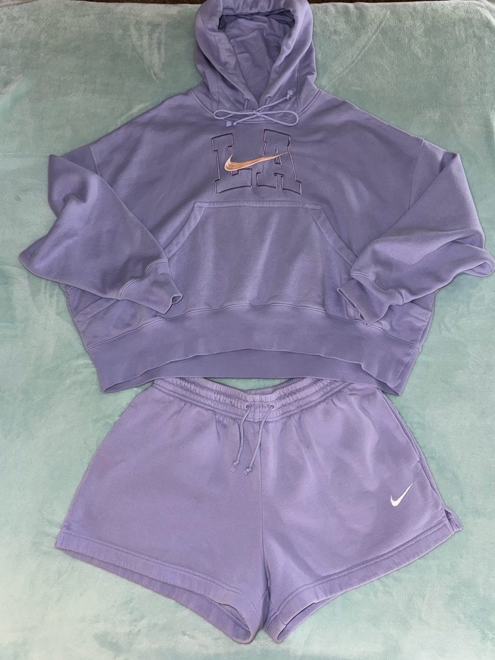 Women’s Nike Phoenix Purple LA Hoodie & Shorts Set